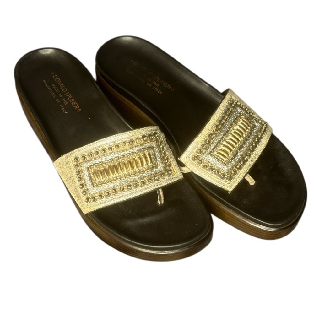 Donald J. Pliner Gold Embellished Women's Sandals